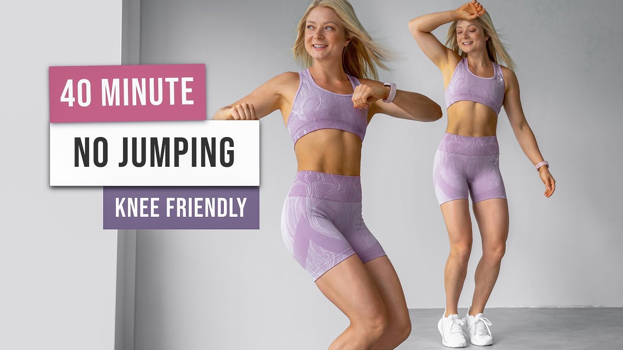 40 MIN KNEE FRIENDLY WORKOUT - Full Body Low Impact HIIT - No Jumping ...