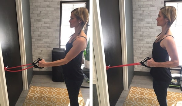 stretching in doorway