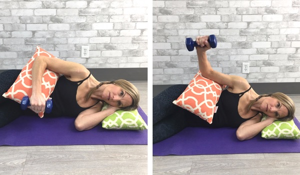 laying on yoga matt