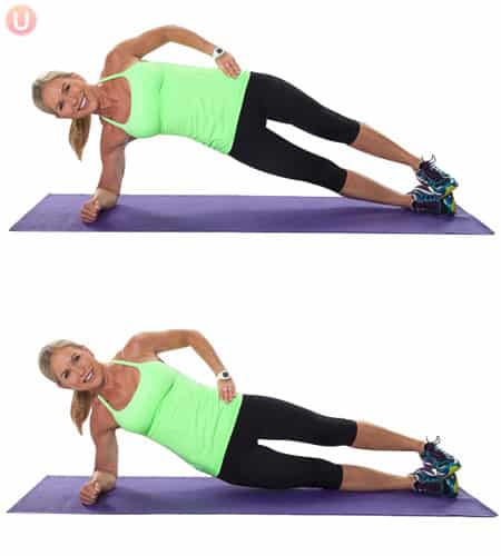 Chris Freytag demonstrating side plank lift and lower
