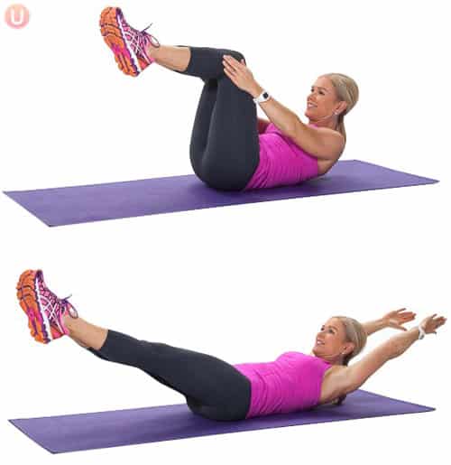 Chris Freytag demonstrating double leg stretch