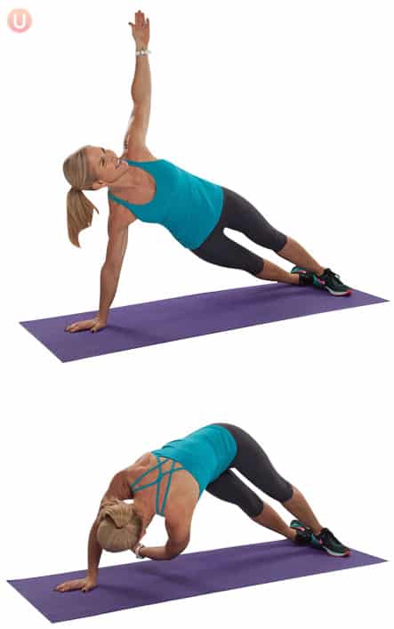 Chris Freytag demonstrating side plank scoop or reach through