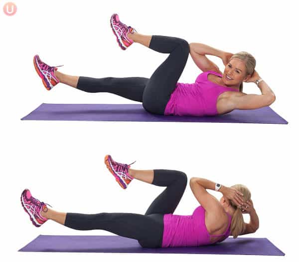 Chris Freytag demonstrating bicycle crunch