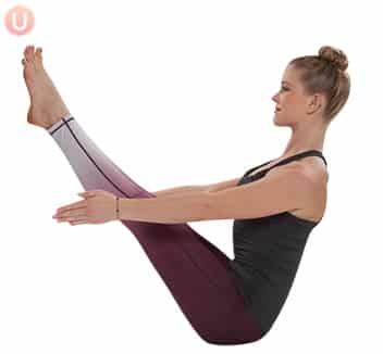 Freytag demonstrating boat pose